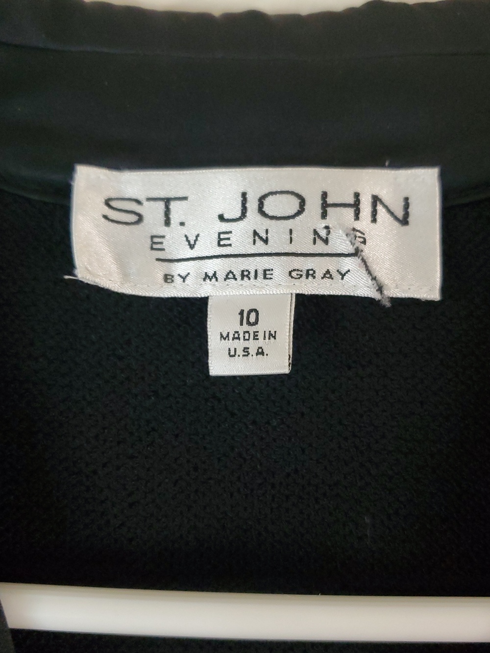 Vintage St.John Evening Black Sweater Knit Suit Size 10 Pants & Jacket - Picture 5 of 16